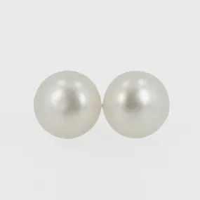 Caribbean Dreams White Button Pearl Stud Earrings