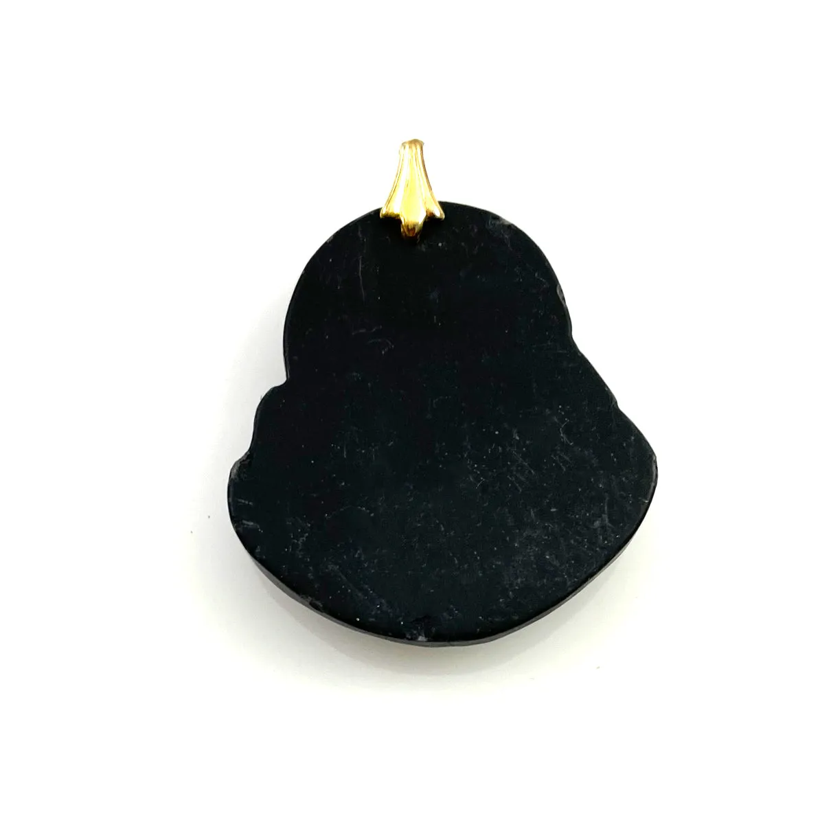 Carved Black Jade Buddha Pendant