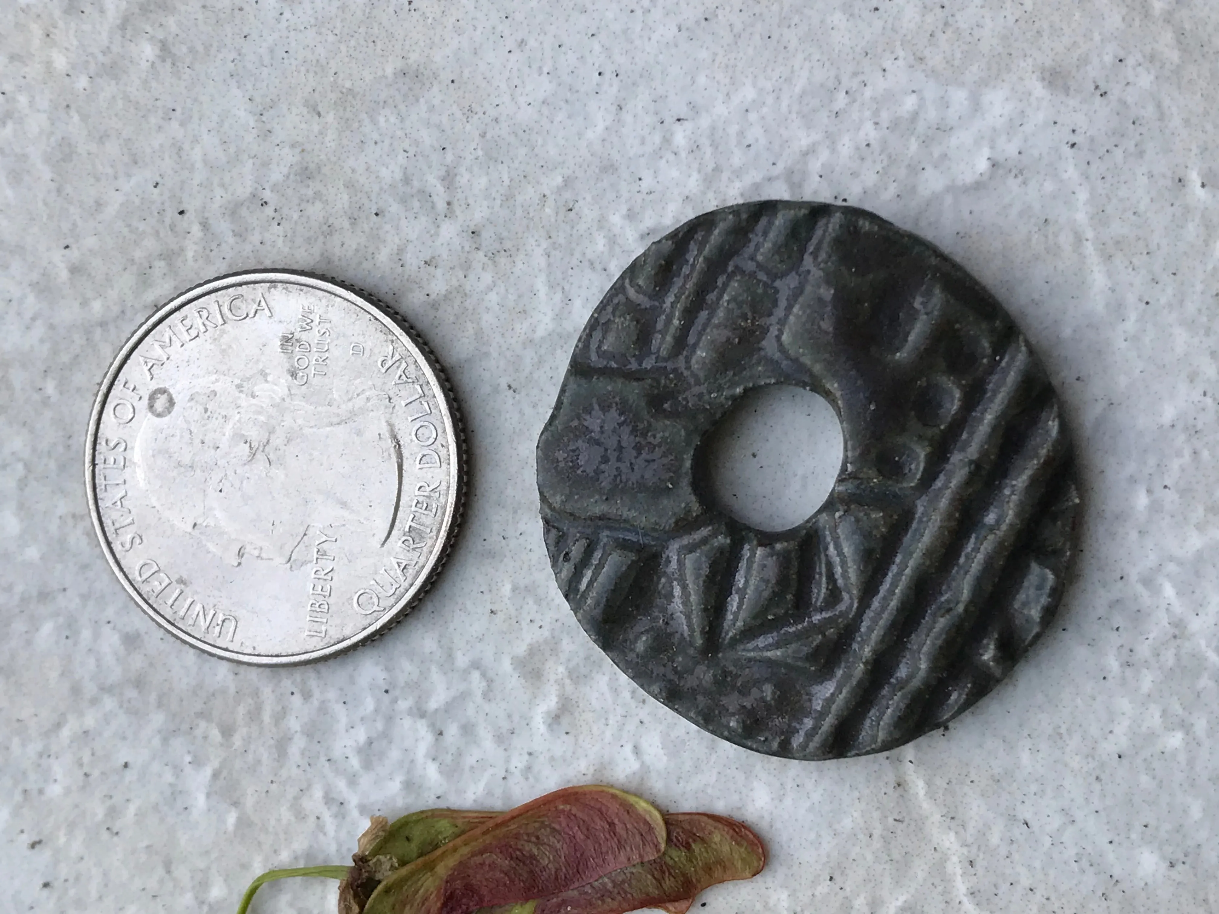 Charcoal Ceramic Focal Pendant or Bracelet Donut Bead