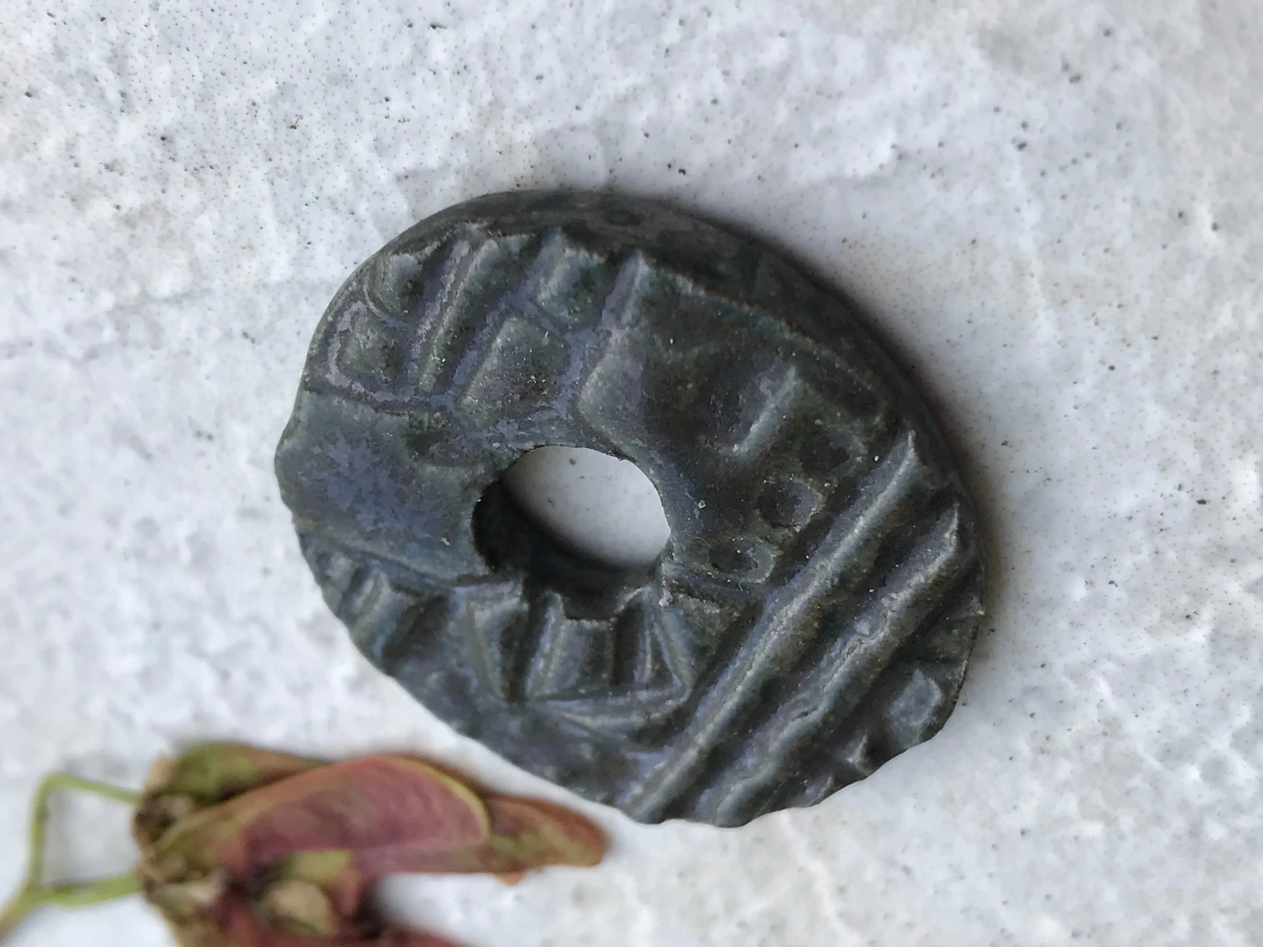 Charcoal Ceramic Focal Pendant or Bracelet Donut Bead