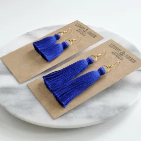 Cobalt Blue Tassel Earrings