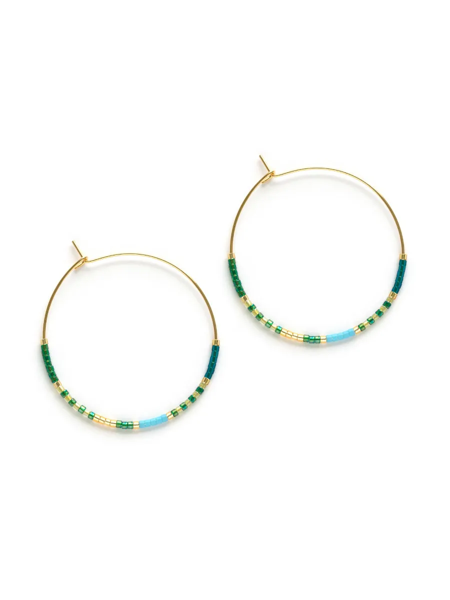 Colorful Beaded Hoop Earrings by Amano Studio