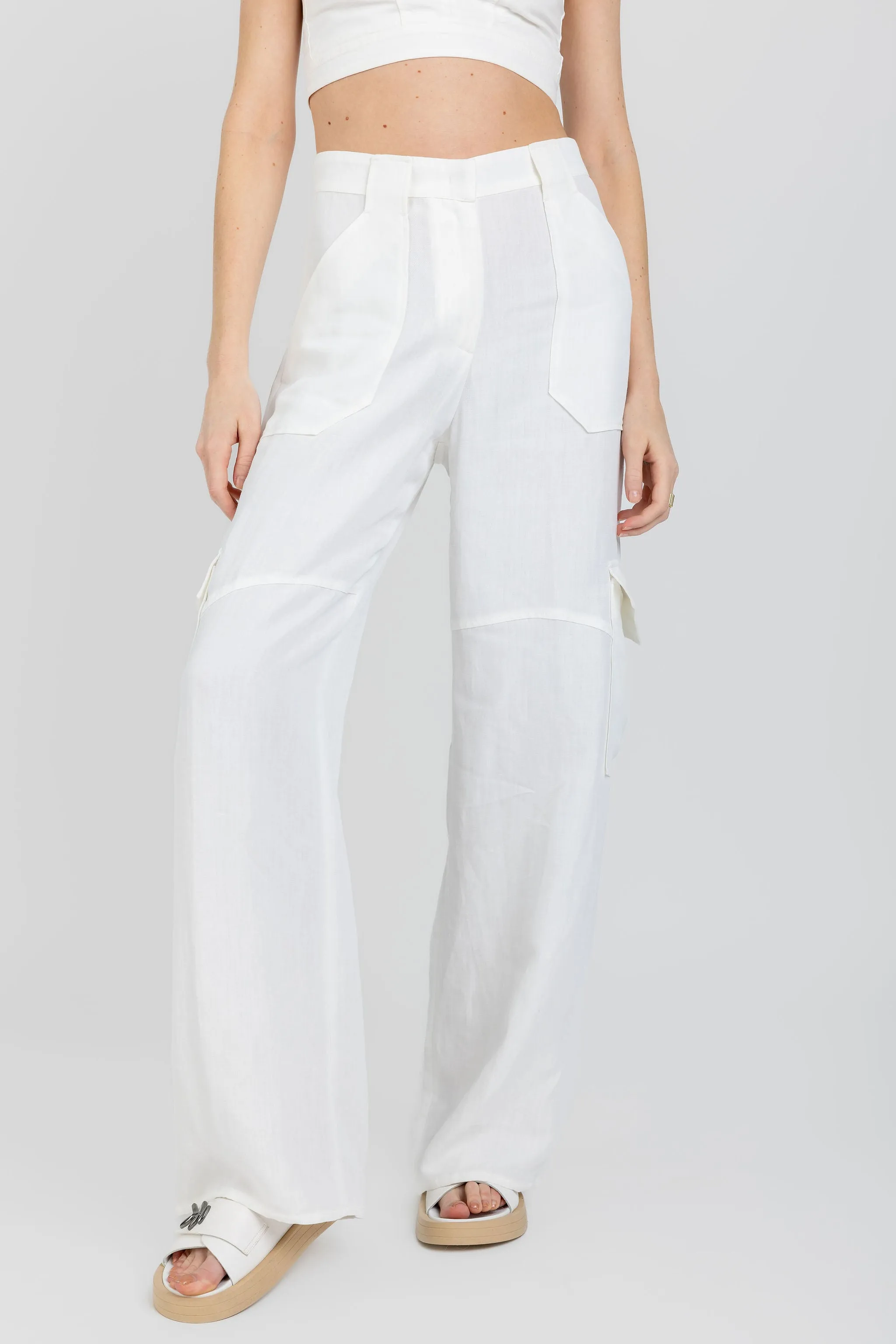 Cool Wool Cargo Trouser Pant in Raffia