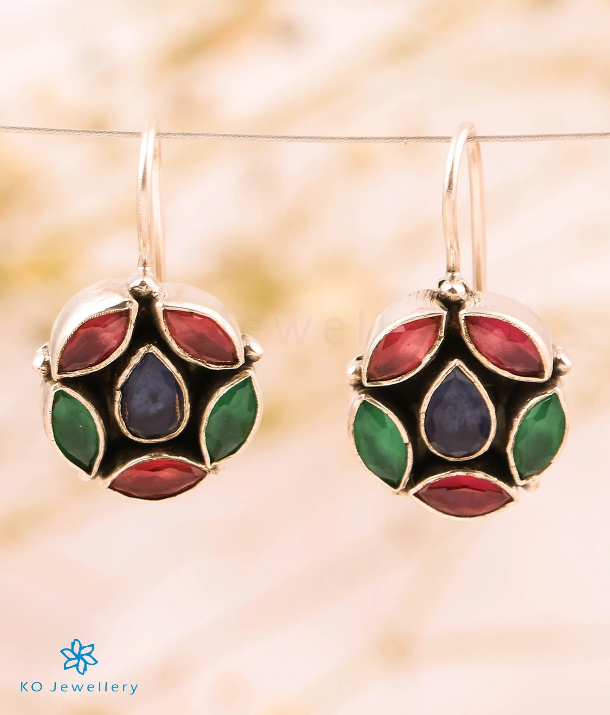 Copy of The Pramud Silver Gemstone Earrings (Multicolour)