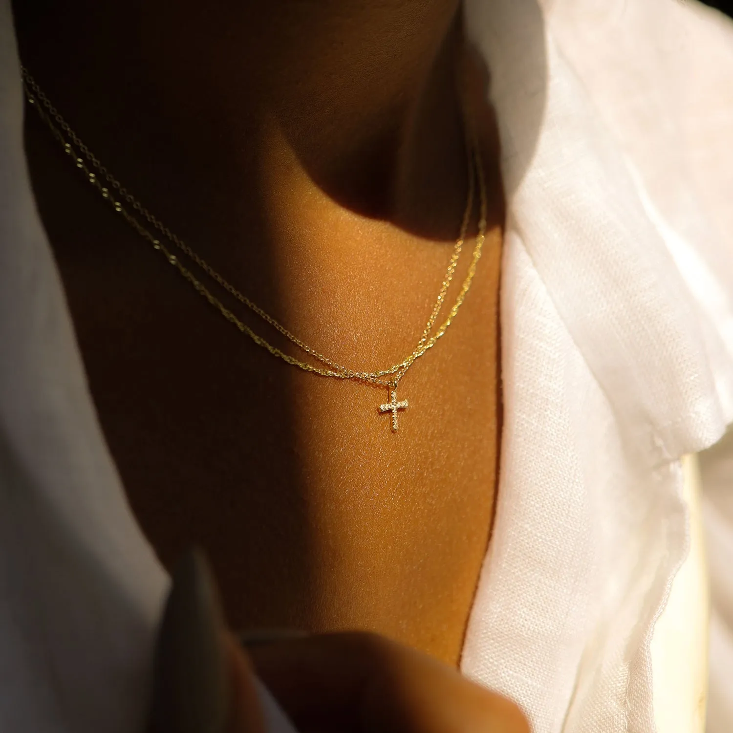 Cross Necklace | Solid 14k Gold & Diamond