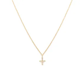 Cross Necklace | Solid 14k Gold & Diamond