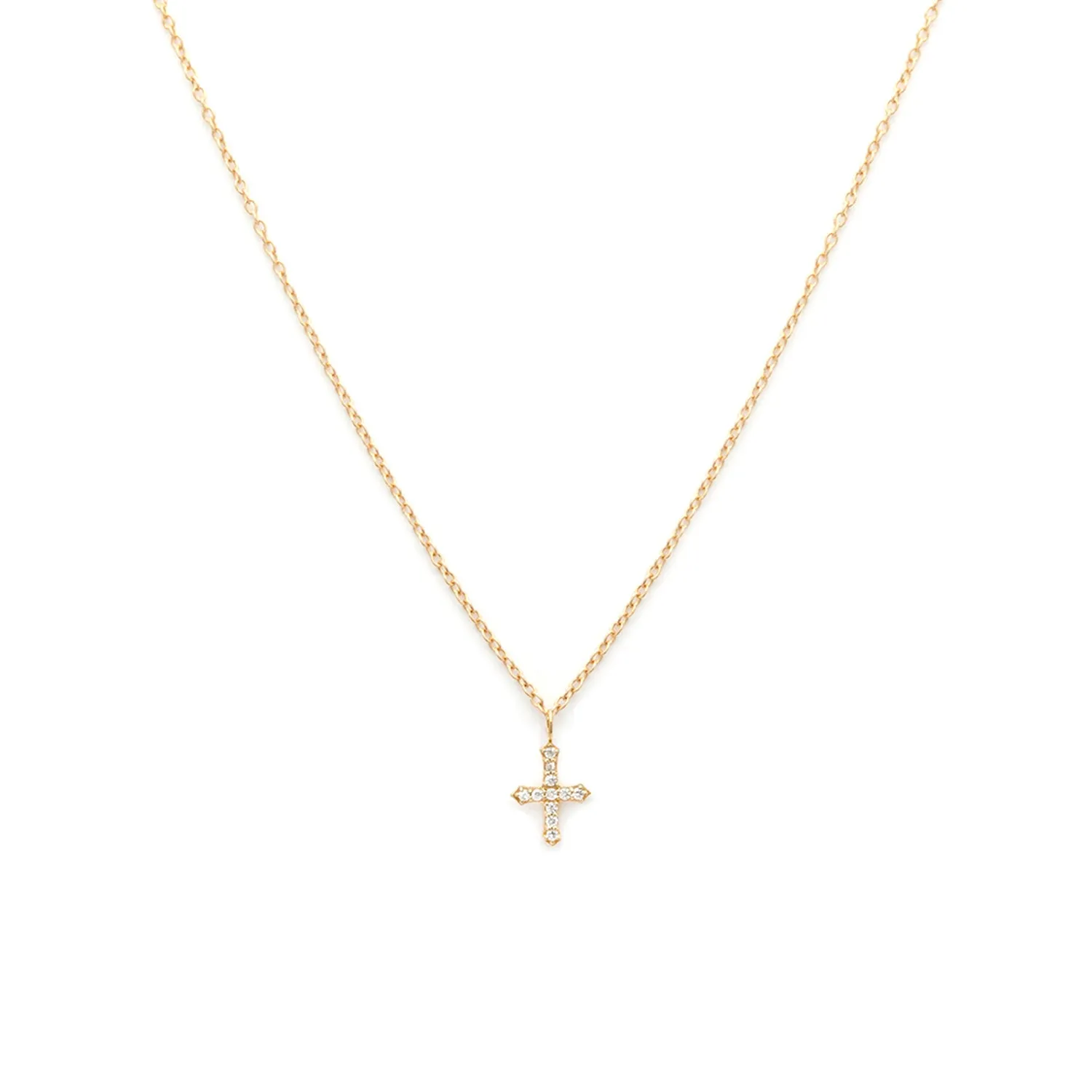 Cross Necklace | Solid 14k Gold & Diamond