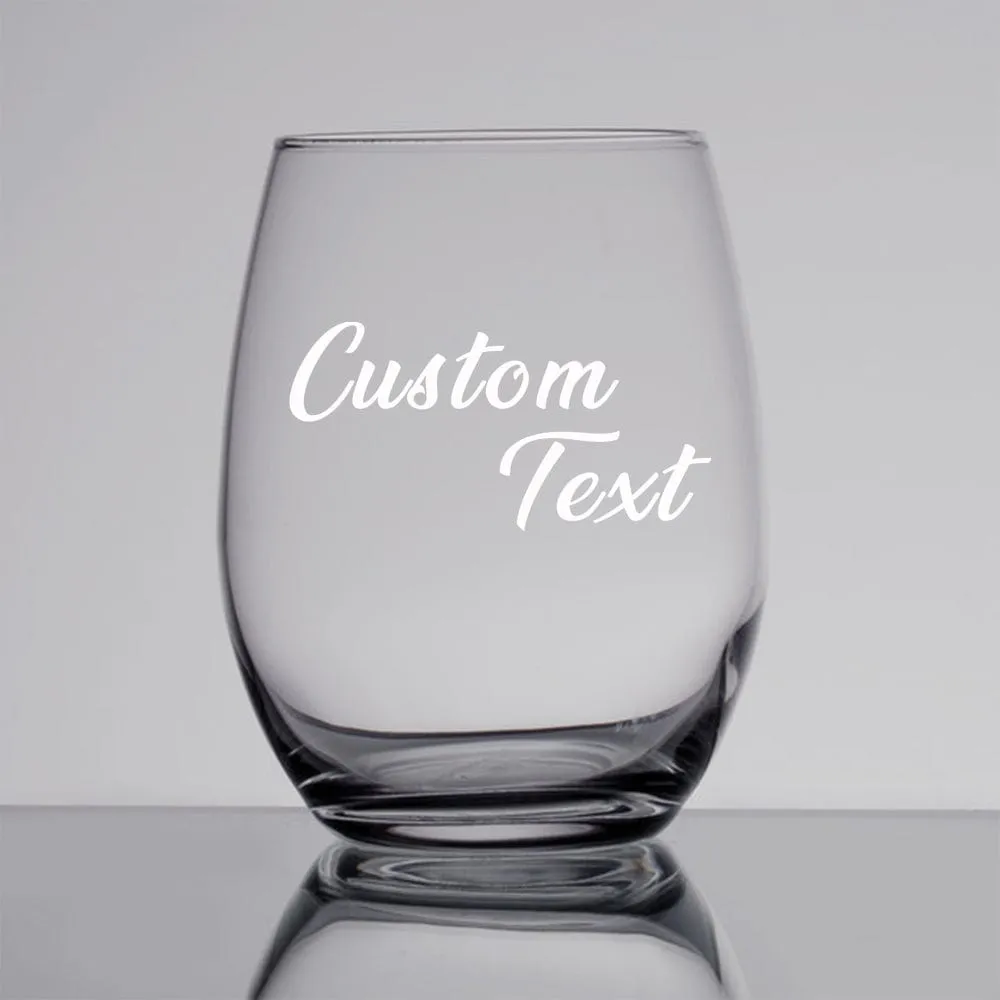 Custom Text Stemless Wine Glass Personalized Father's Day Gift Beer Whiskey Glass Gift for Dad 11/15/17 OZ