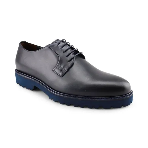 Derby in pelle blu