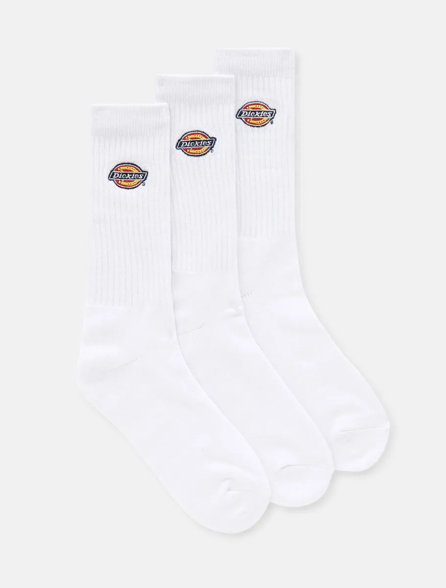 Dickies Unisex sock with Valey Grove logo DK0A4X82WHX white pack of 3 pairs 