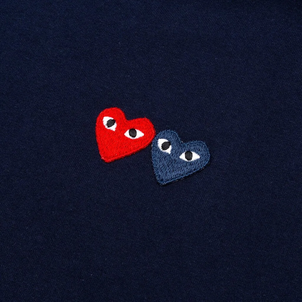 Double Hearts T-Shirt - Navy