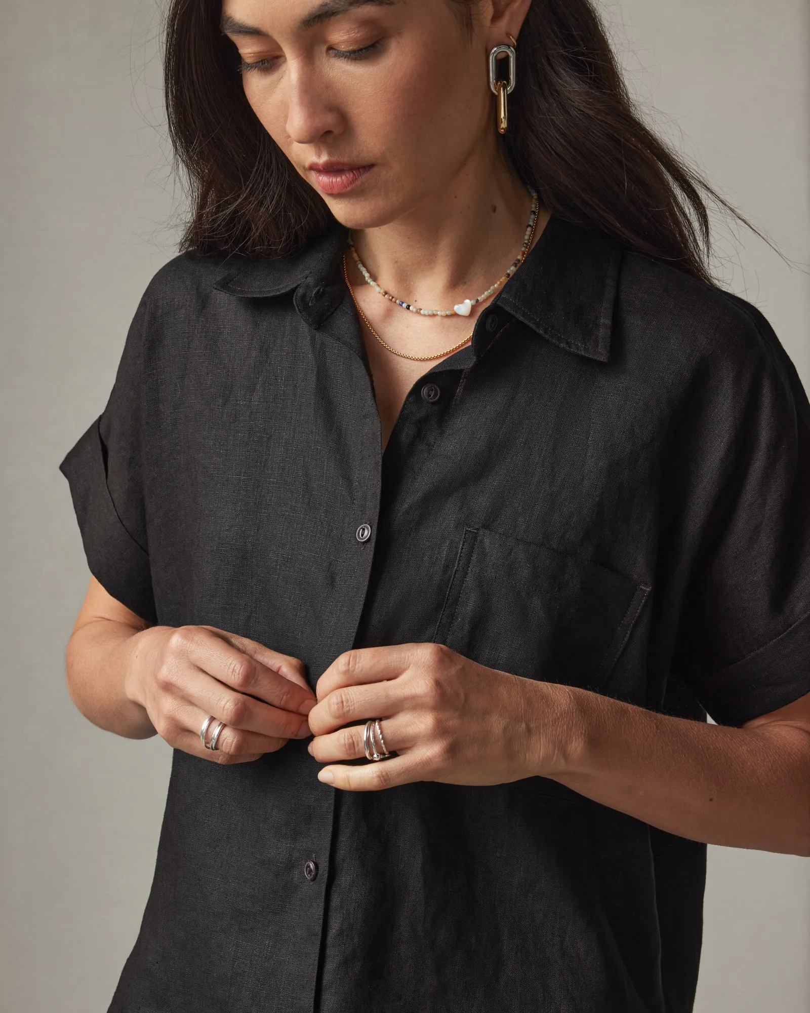 Easy Linen Shirt - Meteorite