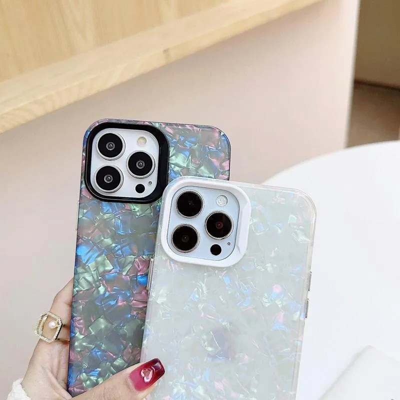 Elegant Bling Shell Pattern Luxury Phone Case Cover for iPhone 11, 12, 13, 14 Pro Max, X, XR, XS Max