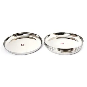 Embassy Brunch Dinner Plate, Size 5, 28.6 cms (Pack of 6, Stainless Steel)