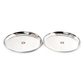 Embassy Kanchan Dinner Plate, Size 11, 24.8 cms (Pack of 2, Stainless Steel)