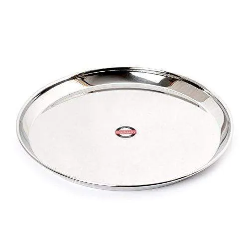 Embassy Kanchan Dinner Plate, Size 11, 24.8 cms (Pack of 2, Stainless Steel)