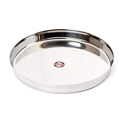 Embassy Plain Khumcha Spl / Dinner Plate, Size 11, 22.9 cms (Pack of 6, Stainless Steel)