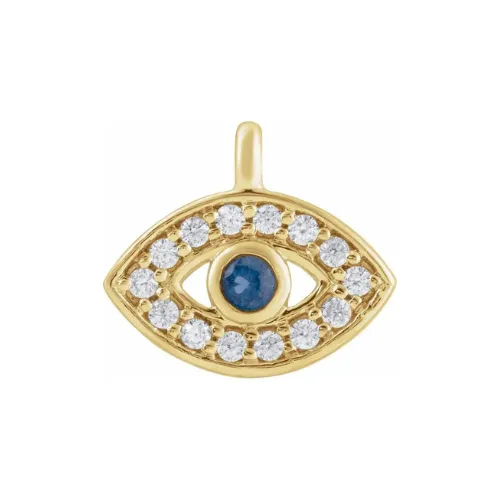 Evil Eye Charm | Blue Sapphire | 14k Yellow Gold