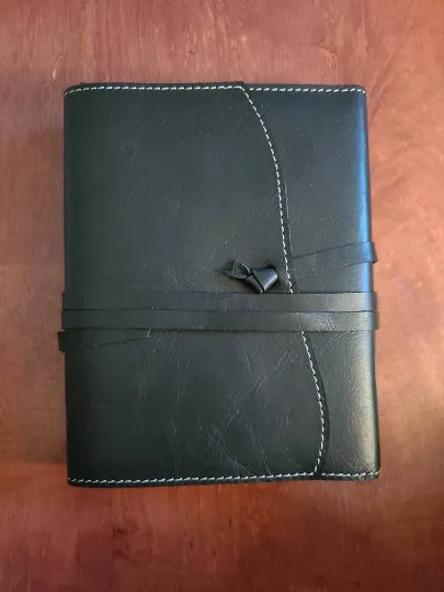 Executive Black Leather Stitched Journal