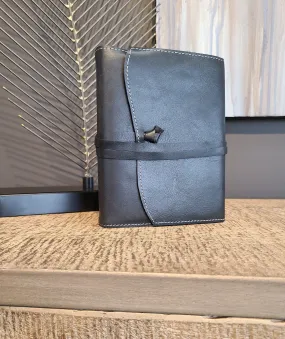 Executive Black Leather Stitched Journal