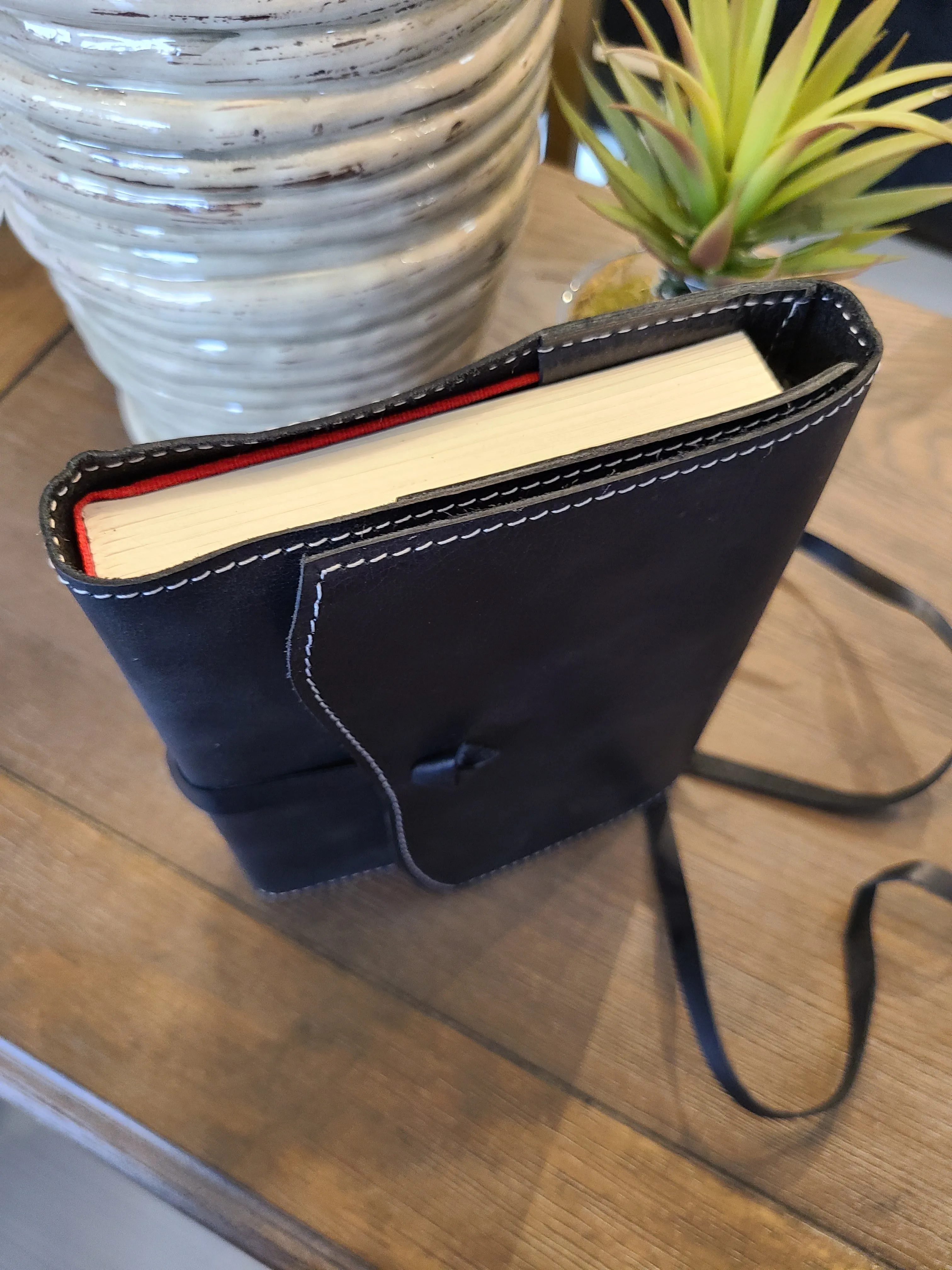 Executive Black Leather Stitched Journal