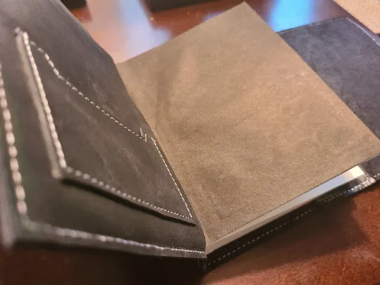 Executive Black Leather Stitched Journal