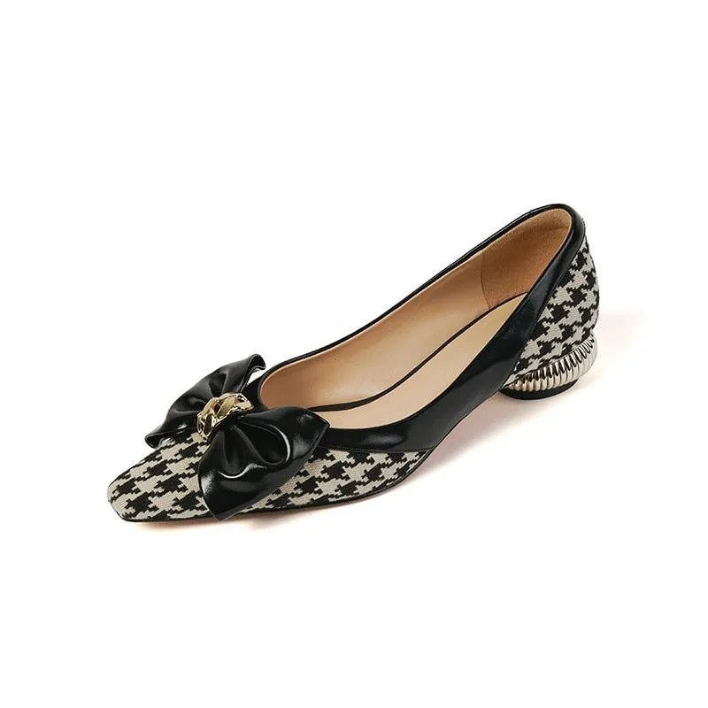 Fabric Pumps Square Low Heels - Women's Casual Shoes QB215