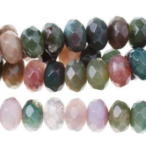 Fancy Jasper 8mm Faceted Rondelle 8-Inch