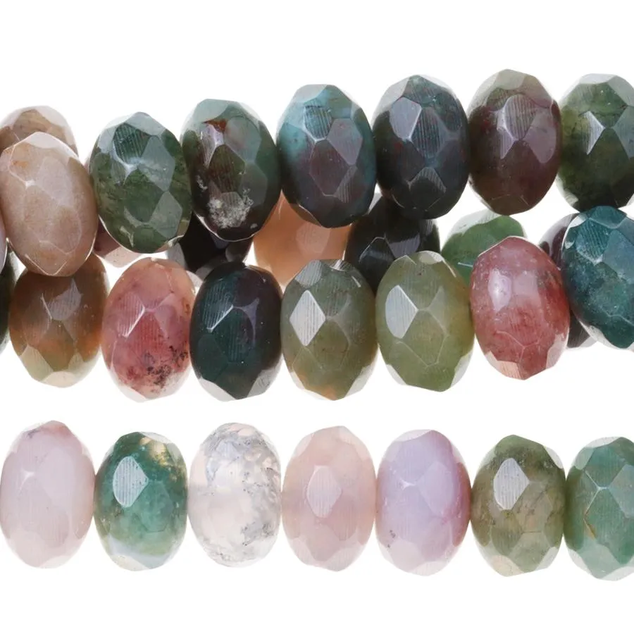 Fancy Jasper 8mm Faceted Rondelle 8-Inch