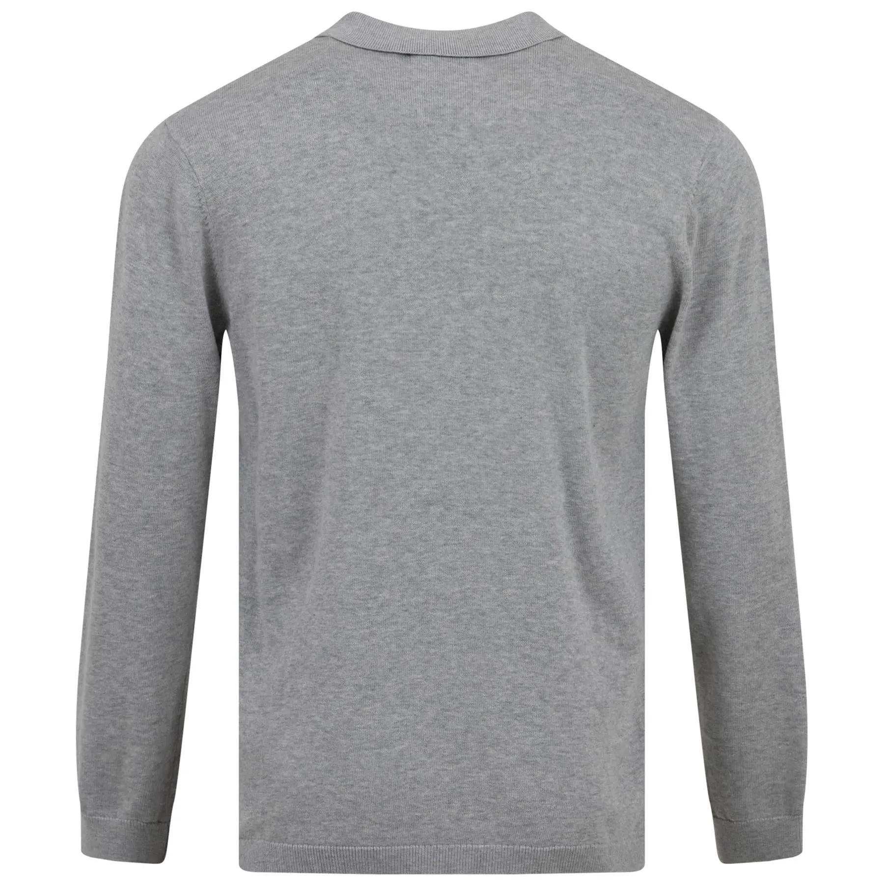 Fine Cut LS Polo Light Grey Melange - SS23