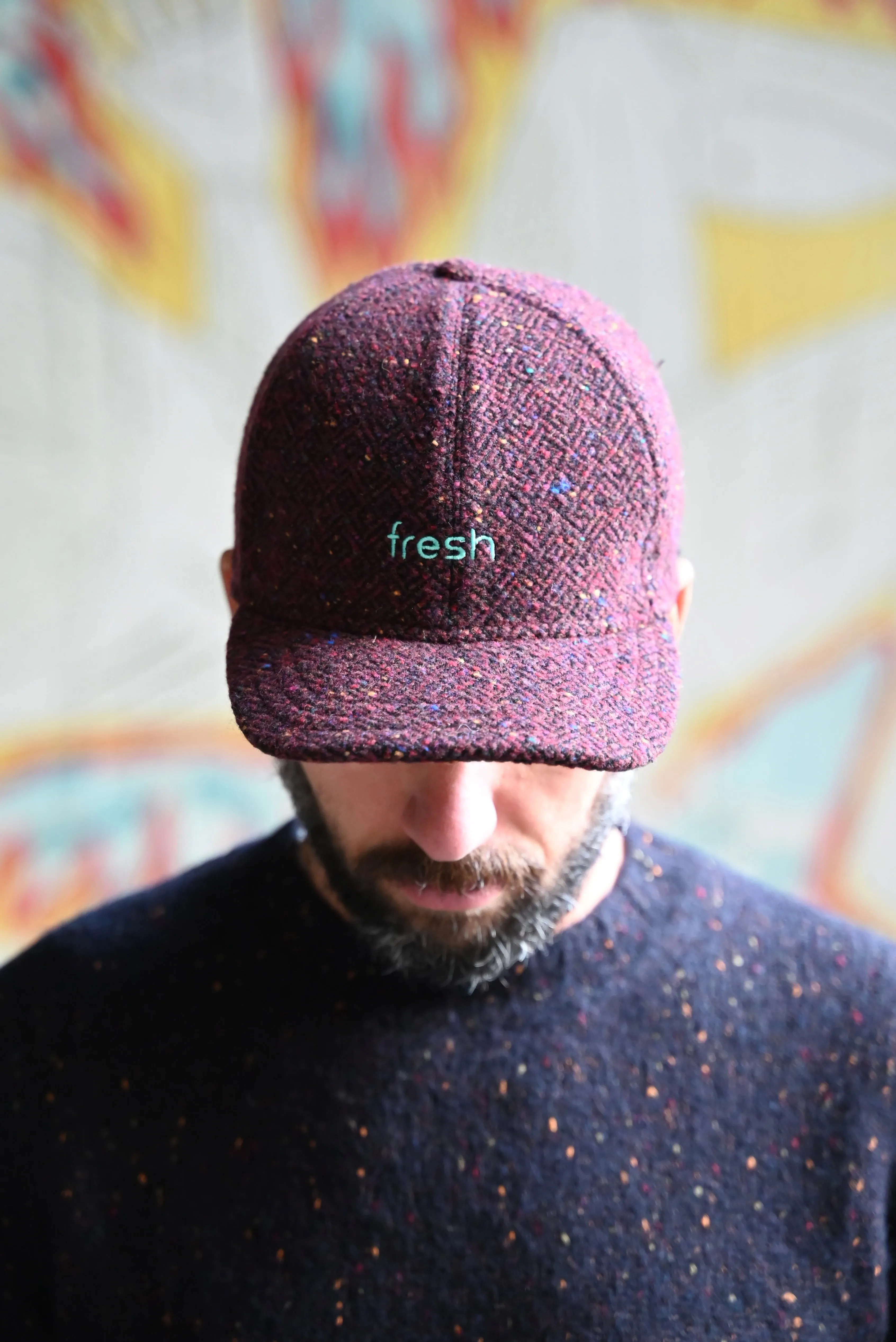 FRESH Shetland Wool Cap Bordeaux