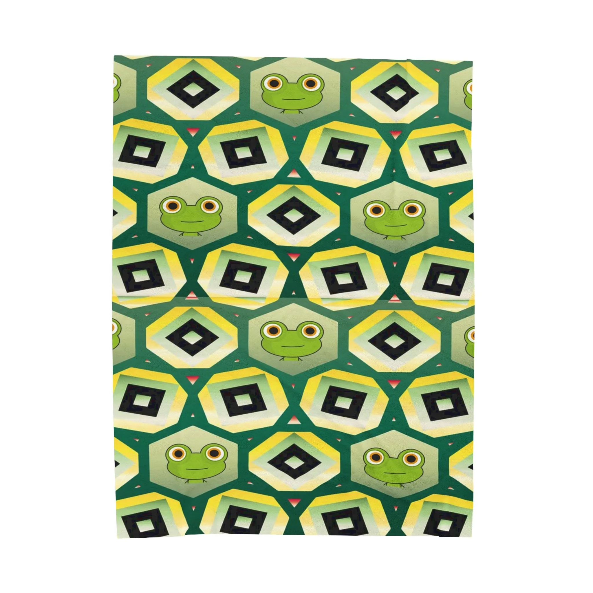 Frog Peepers Velveteen Plush Blanket