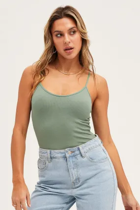 Green Seamless Singlet Top