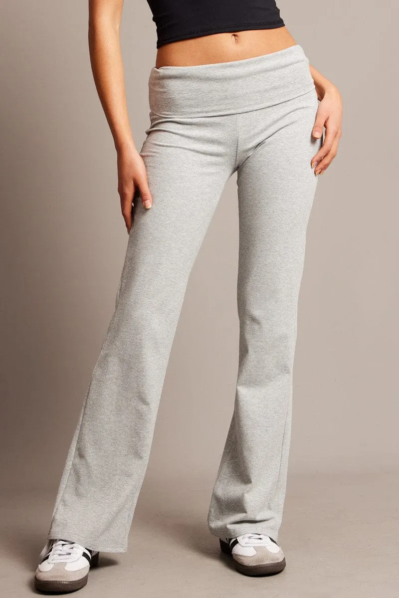 Grey Flare Leg Pants