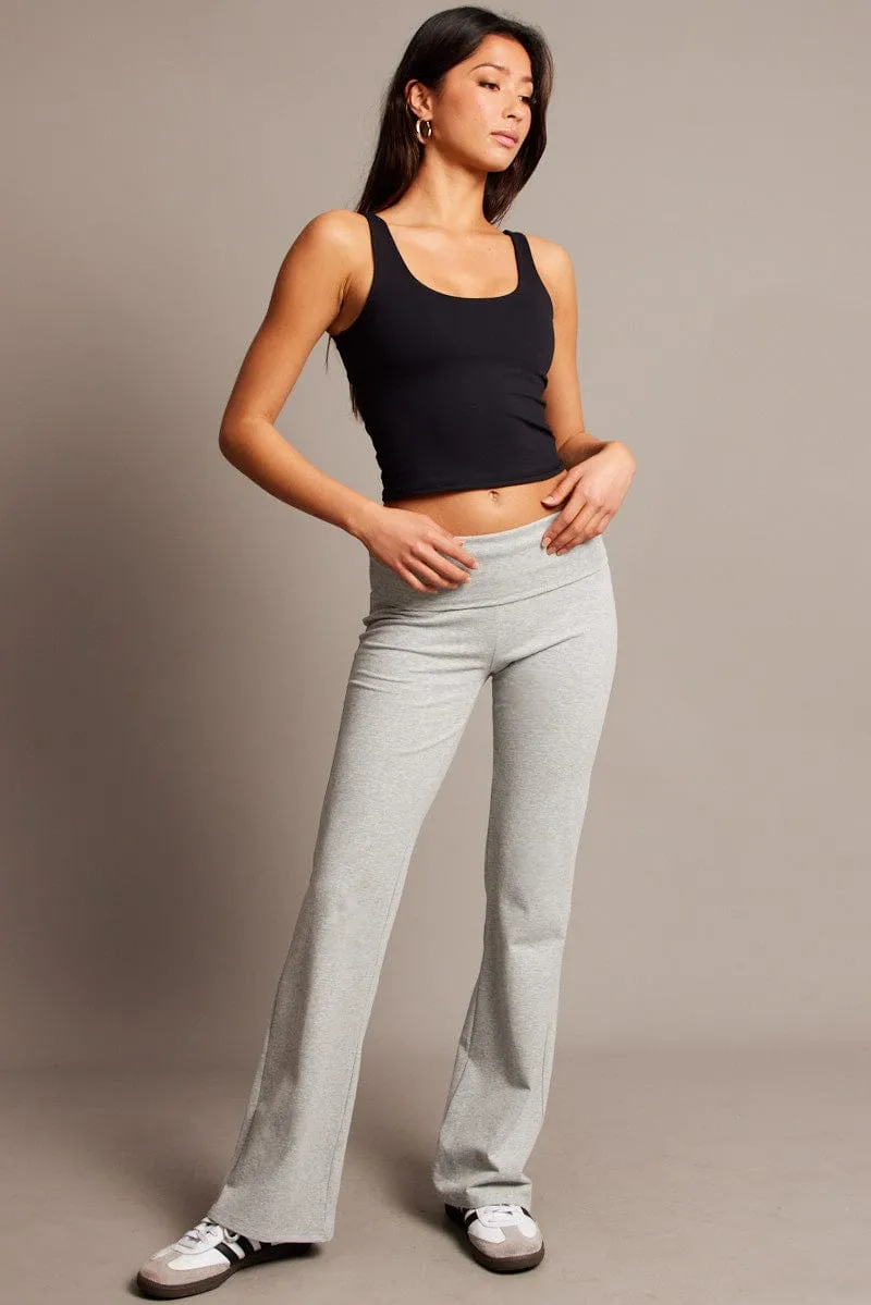 Grey Flare Leg Pants