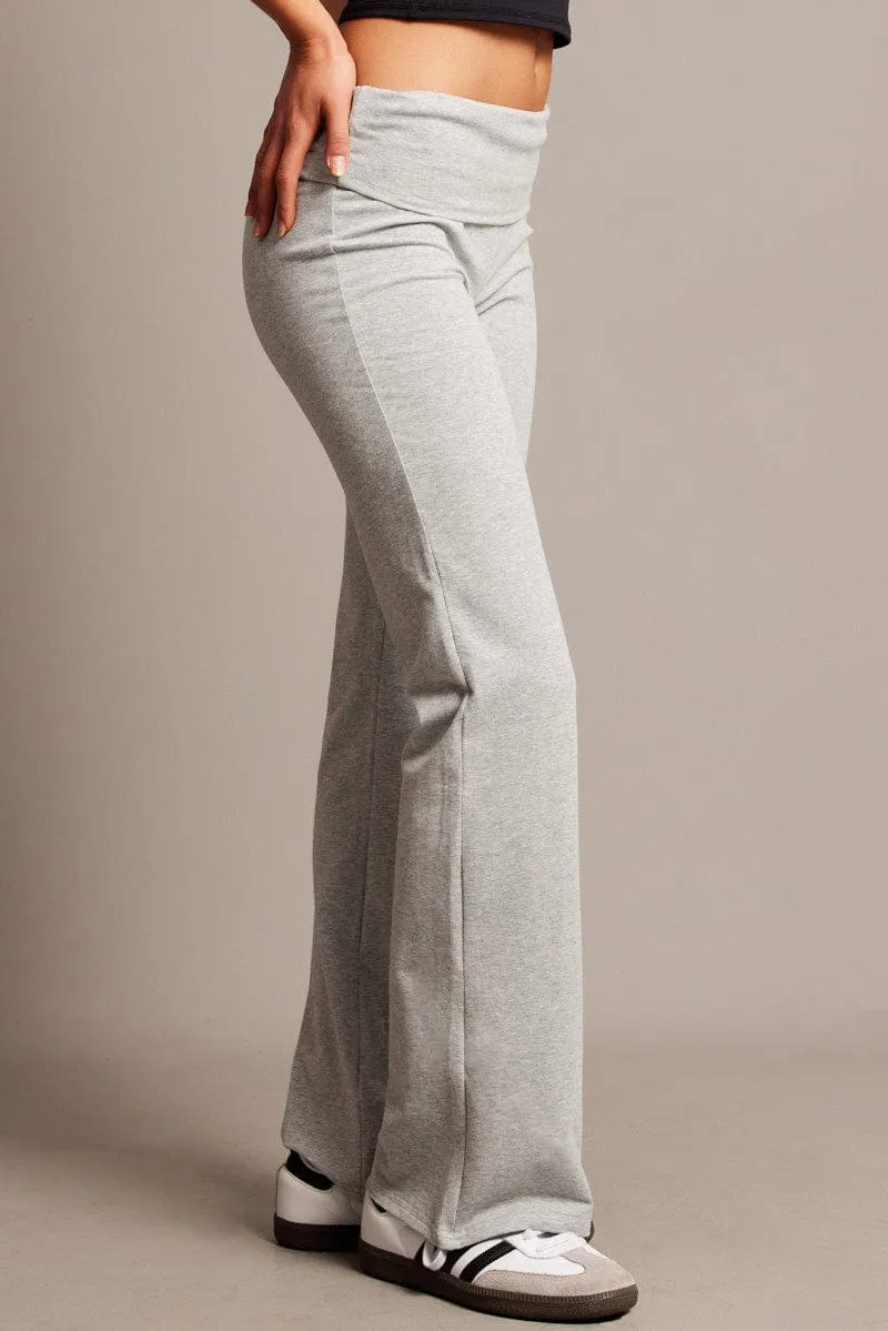 Grey Flare Leg Pants