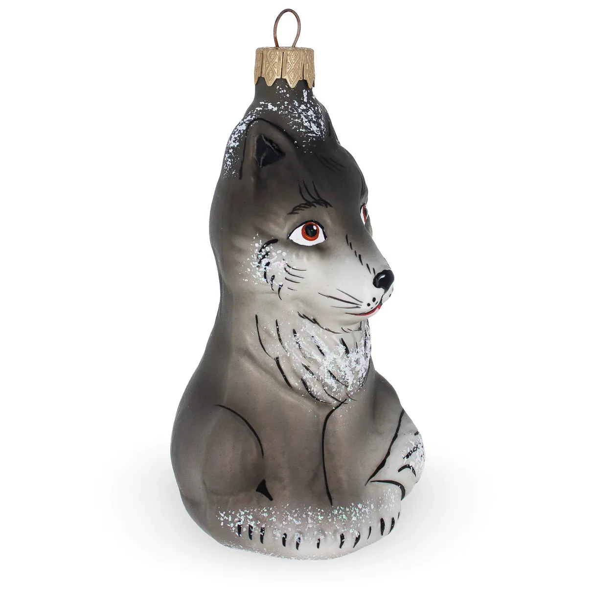 Grey Wolf Pup Ornament