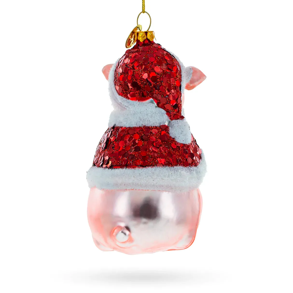 Holiday Pig Santa Hat Ornament