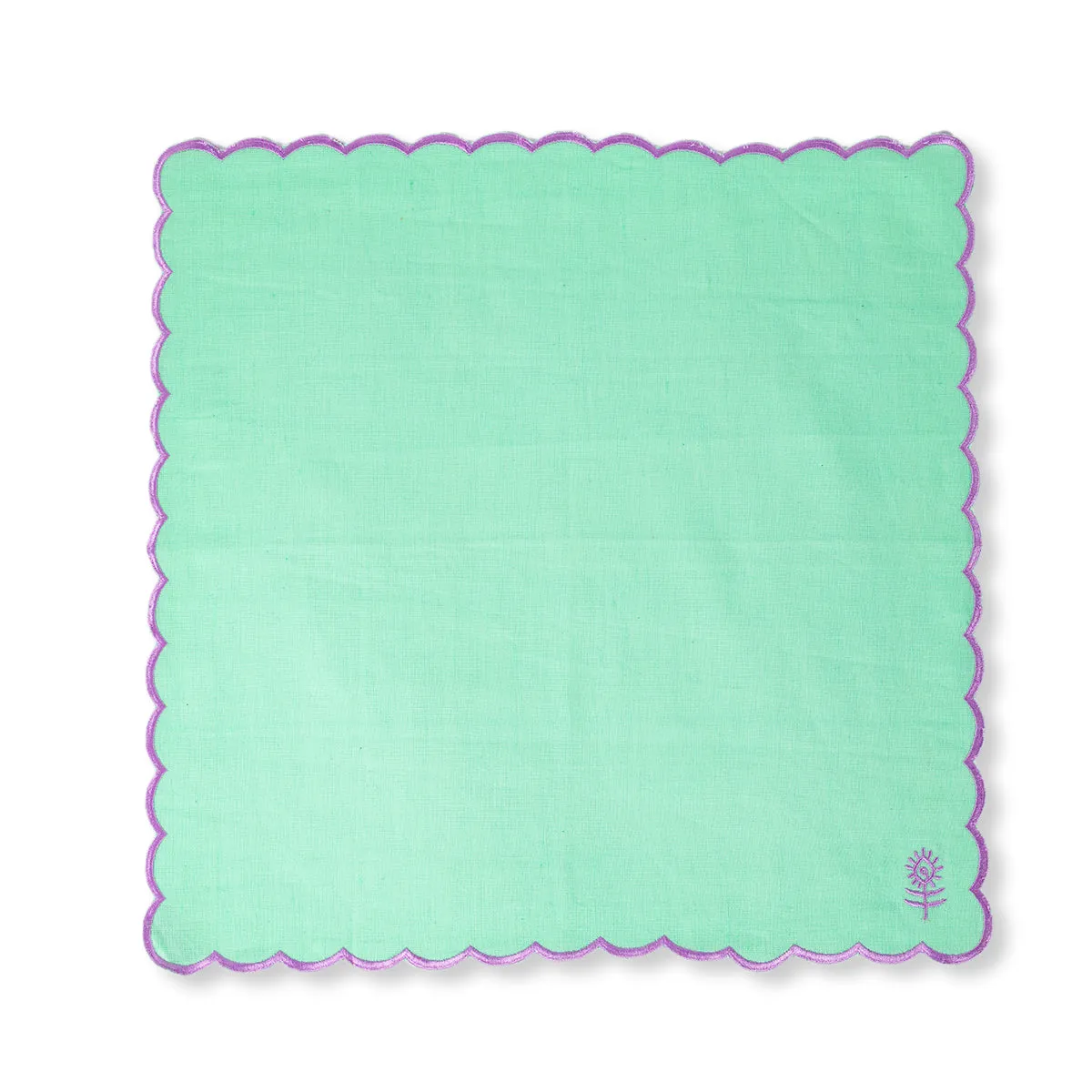 Icon Linen Napkins S/4 - Mint   Lilac