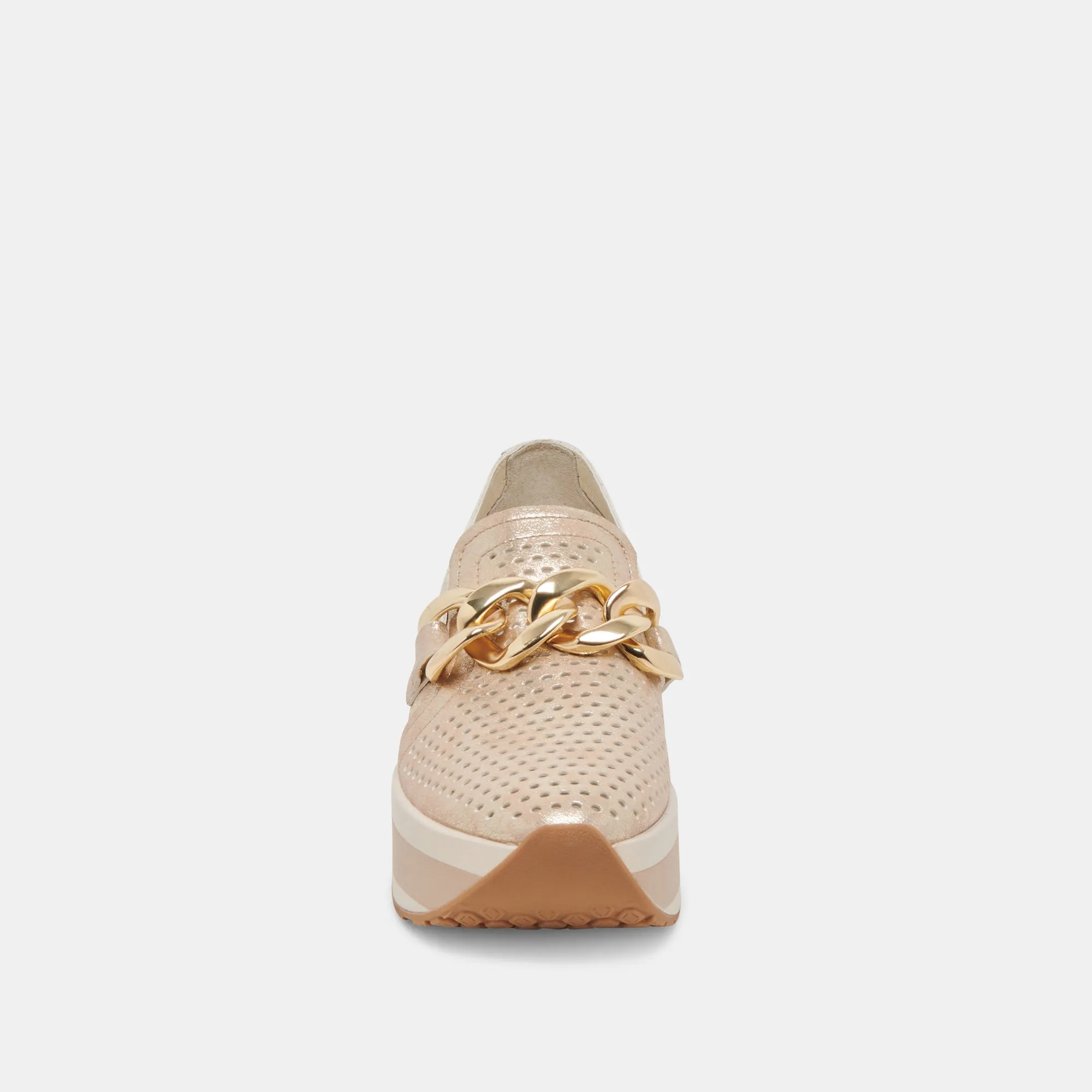 JHENEE PERFORATED SNEAKERS LIGHT GOLD NUBUCK