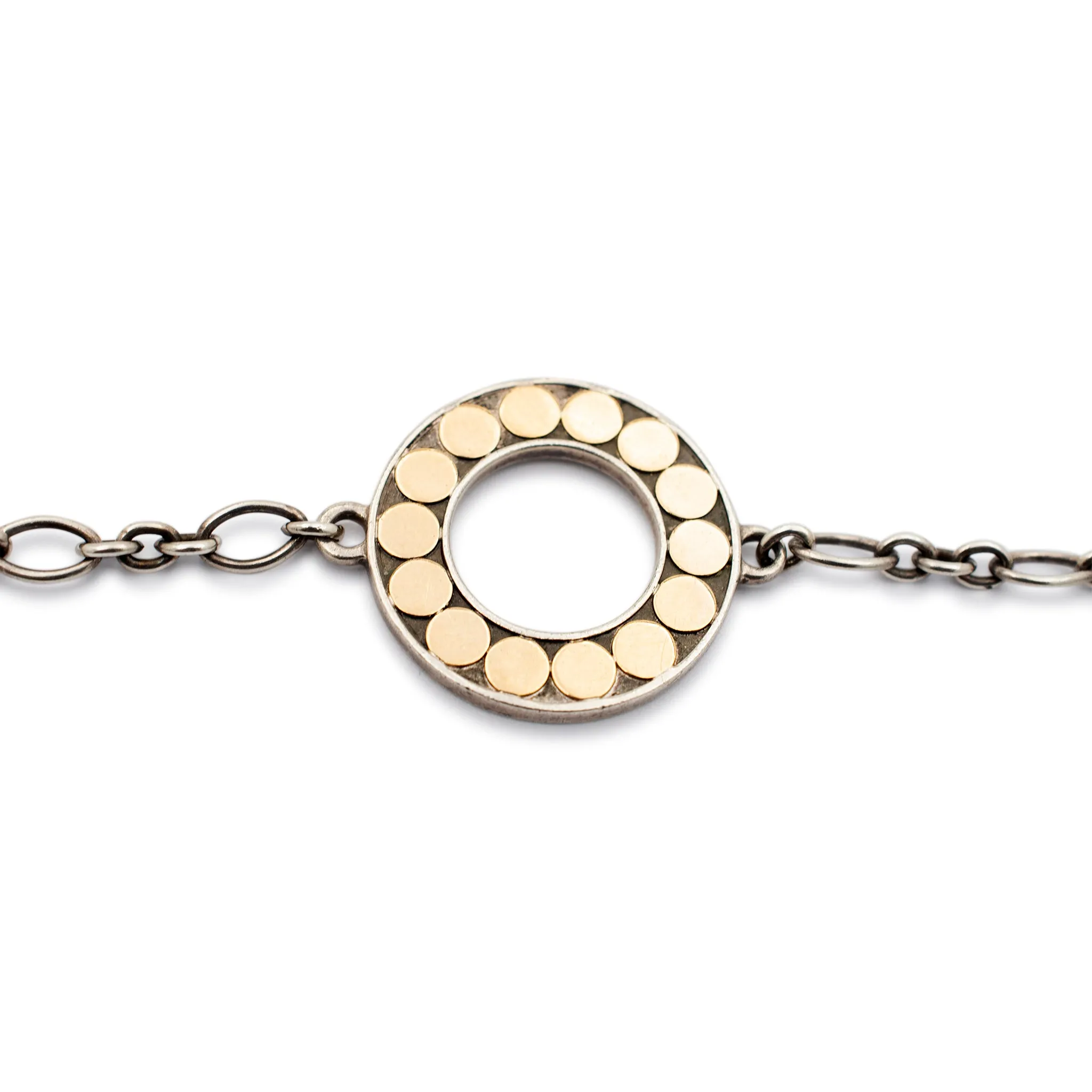 John Hardy 18 Karat Yellow Gold & 925 Sterling Silver Classic Dot Chain