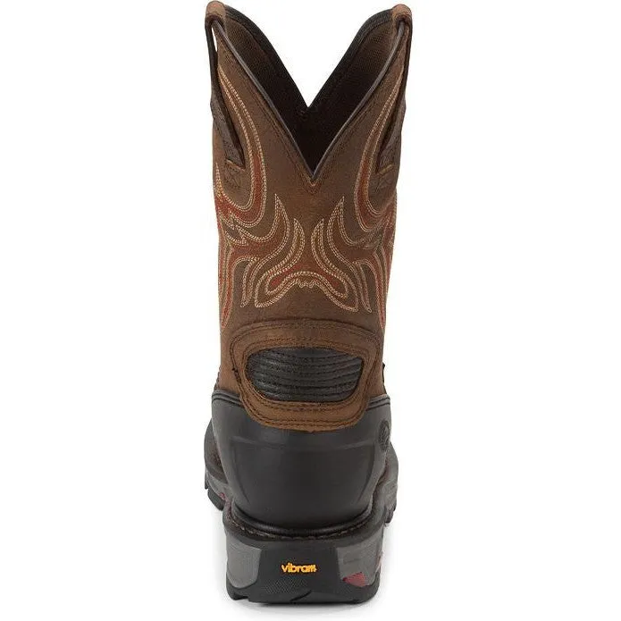 Justin Men's Driscoll 11 Steel Toe Metguard Western Work Boot -Brown- WK2112