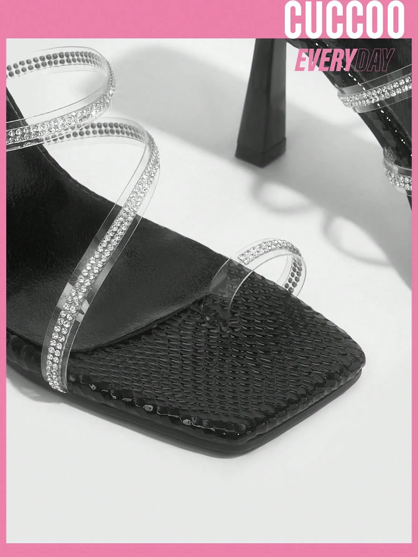 Ladies' Fashion Rhinestone Decorated High Heel Sandals For Spring And Summer