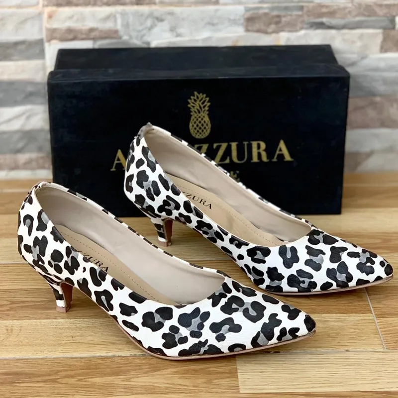 Leopard Heeled Pump Shoes-1019