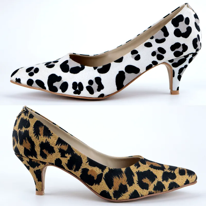 Leopard Heeled Pump Shoes-1019