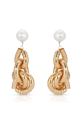 Liquid Gold Pearl Drop Earrings