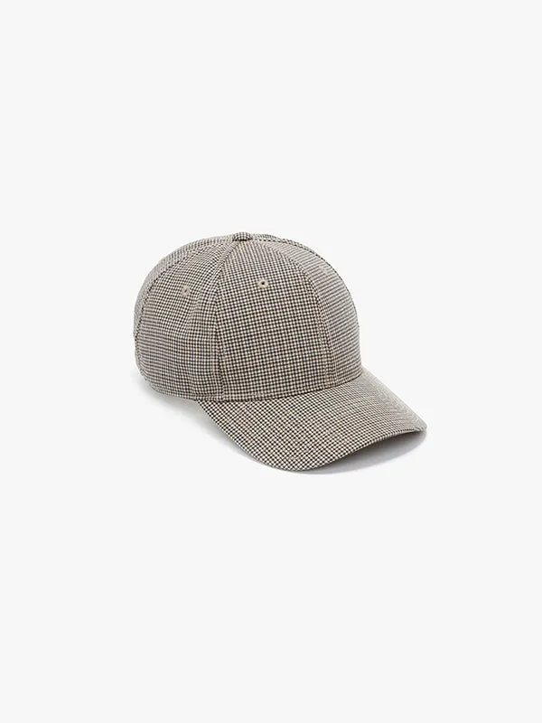 Logo Cap in Dogstooth Check