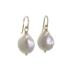 Mabe Cream Pearl Dangle Earrings