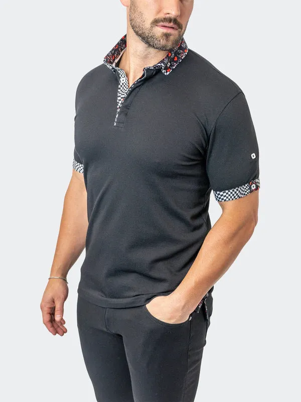 Maceoo Stretch Short-Sleeve Polos | Polo MozartSolid 27 Black