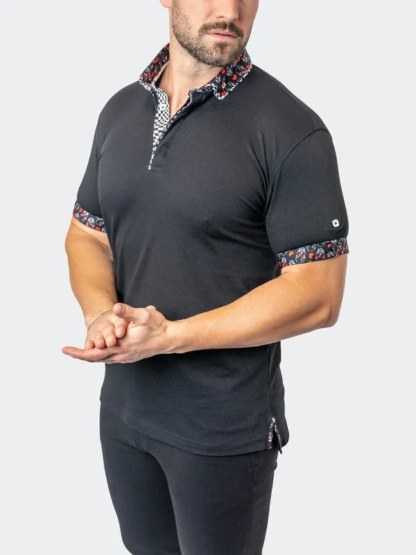 Maceoo Stretch Short-Sleeve Polos | Polo MozartSolid 27 Black